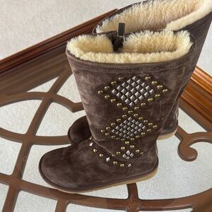 UGG Brown Winter Boots with Studded Design